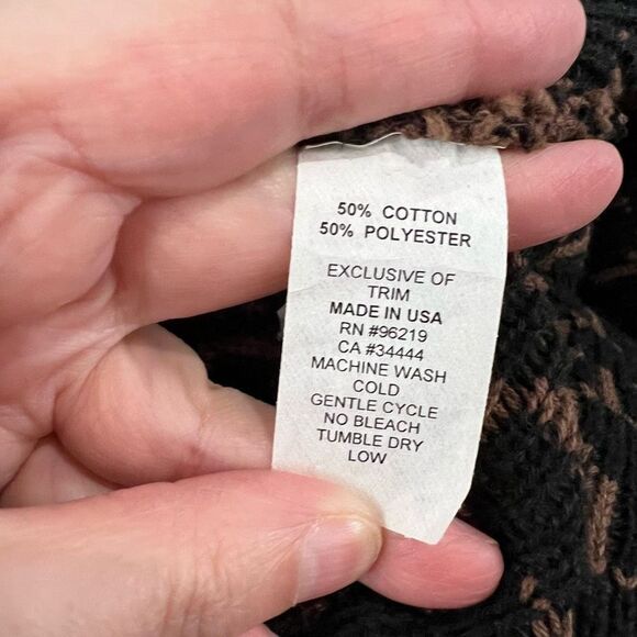 Willow Brown Black‎ Button Up Sweater Jacket Sz M - Picture 7 of 7